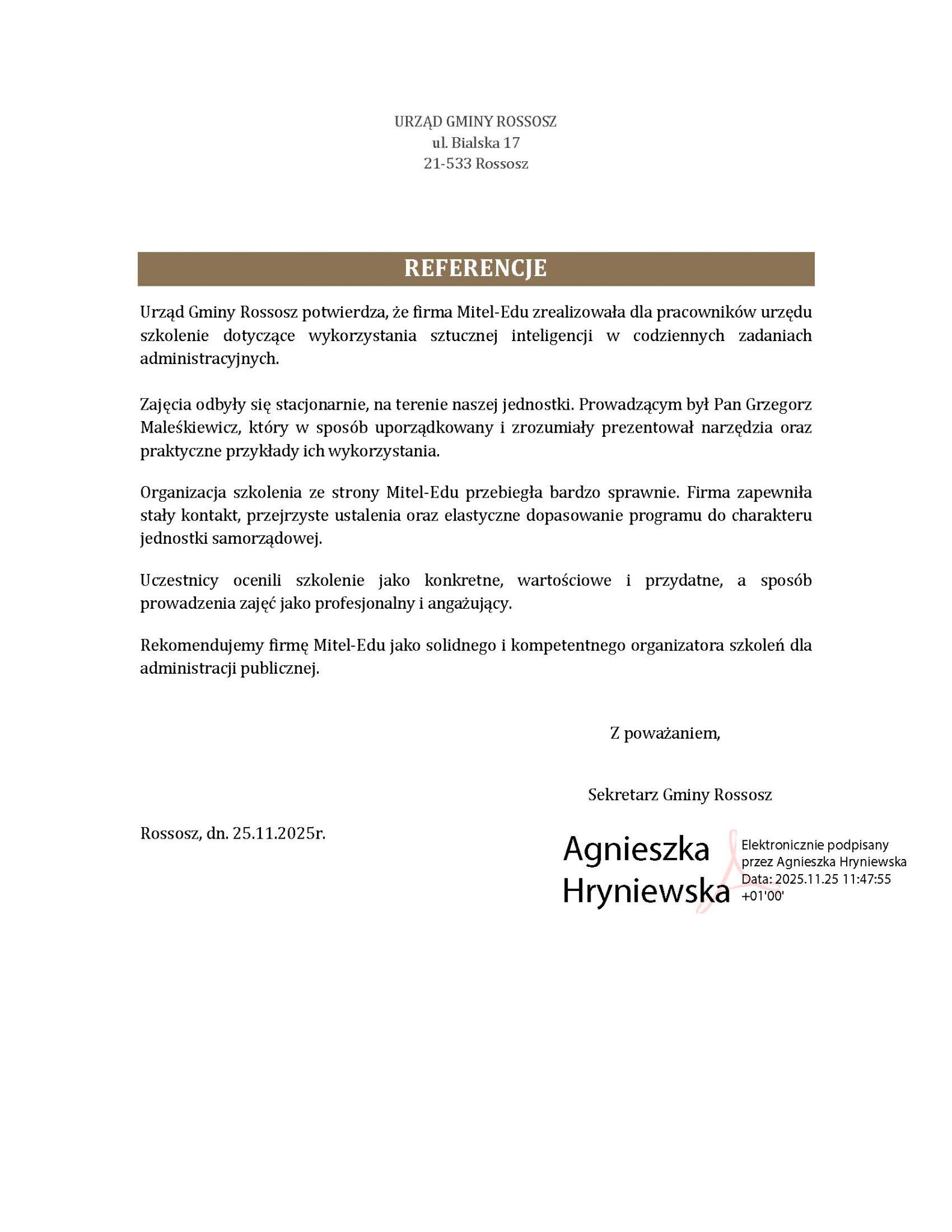 Referencje_Mitel-Edu_Grzegorz_Maleskiewicz_Rossosz_podpis