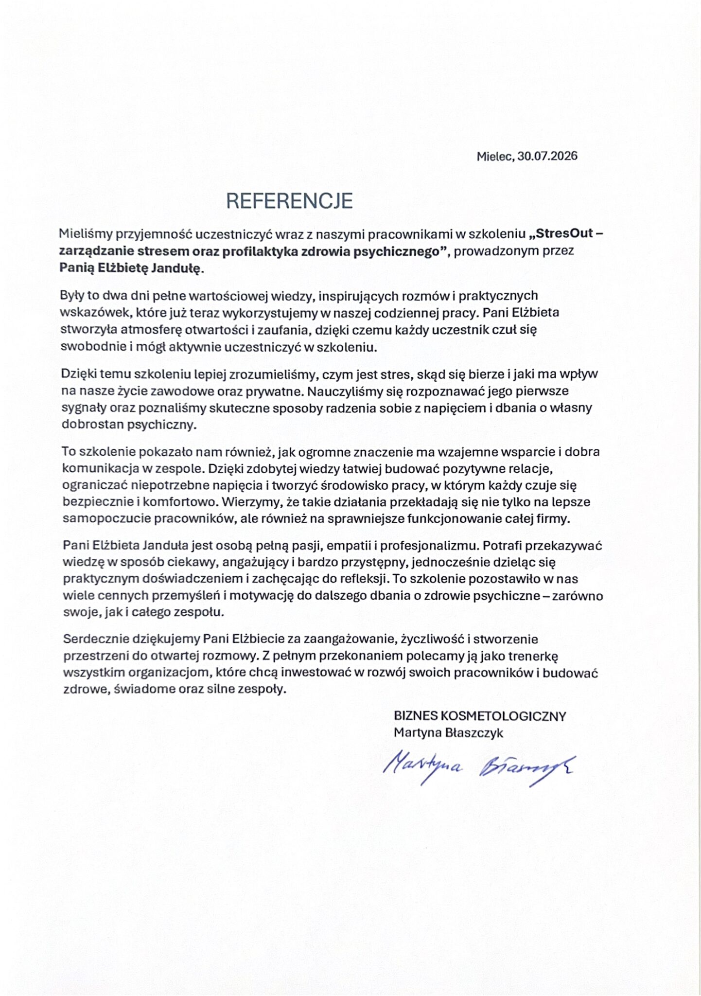 Referencje_Biznes kosmetologiczny